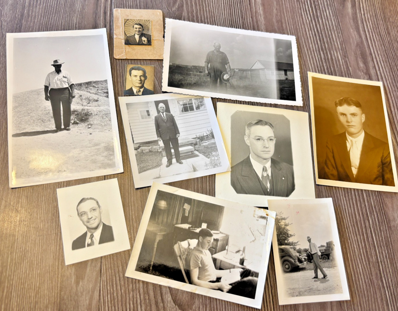 10 Portrait Photograph Photo Lot Early Mid-1900s Vtg Handsome Man Ephemera Men 