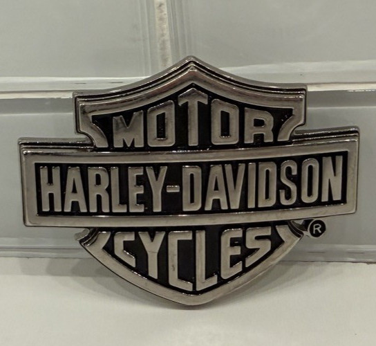Vintage 2005 Harley-Davidson Men\'s Chrome Bar & Shield Logo Belt Buckle - COOL