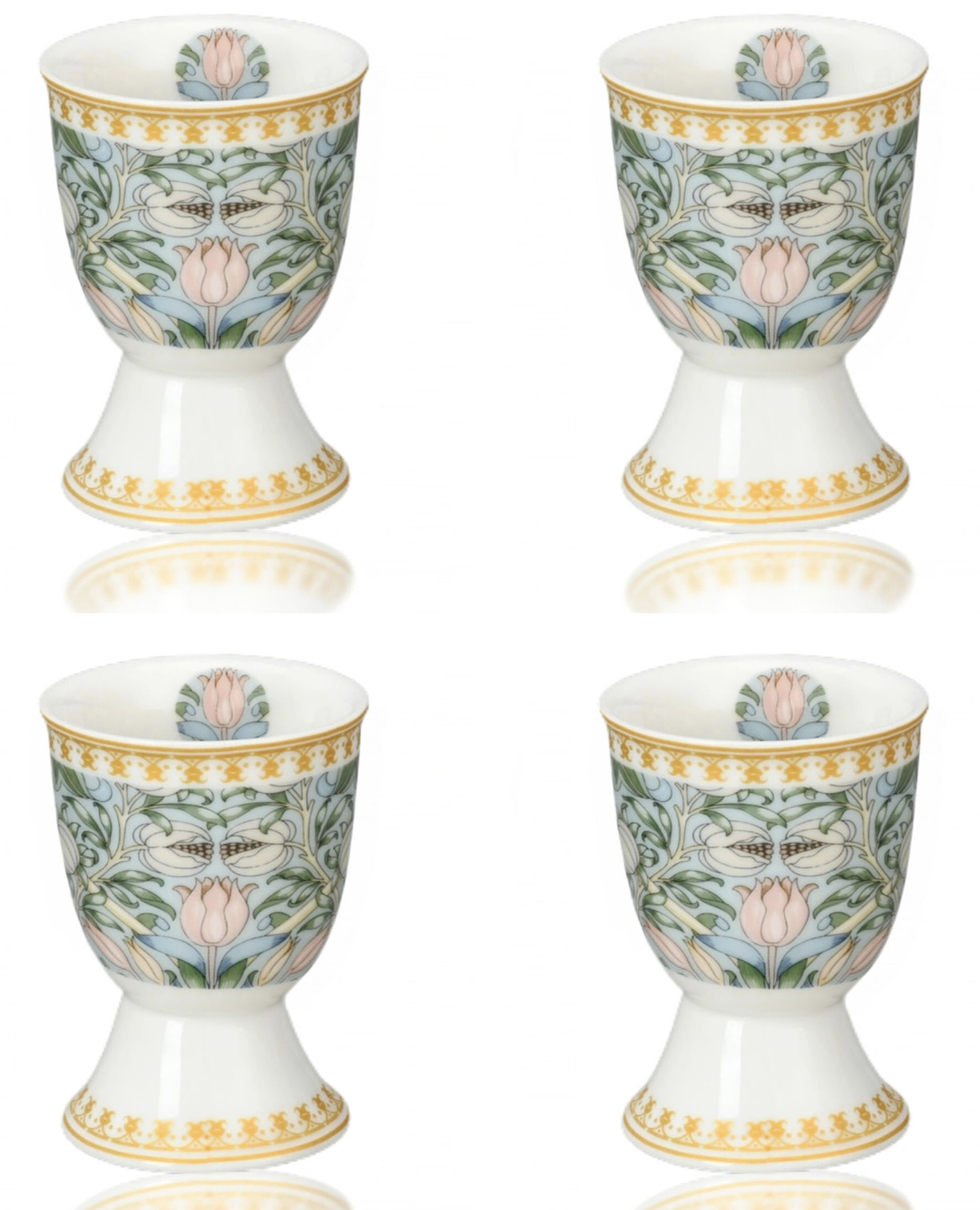STPGOODS Morris Garden Porcelain Egg Cup Set of 4 Easter Egg Holder Set
