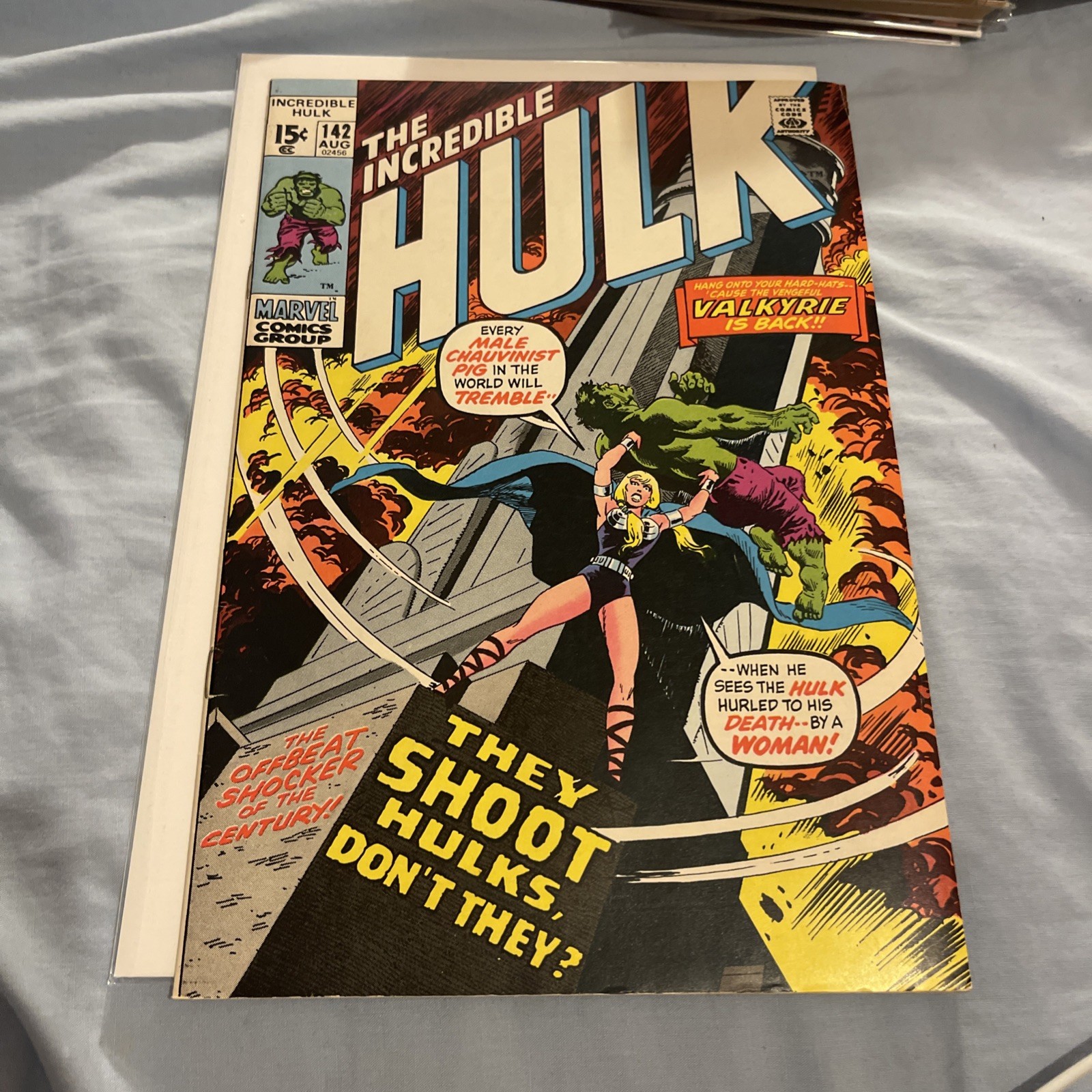 Incredible Hulk #142VF+ 1971 1st New Valkyrie Herb Trimpe Art Marvel🔥🔑