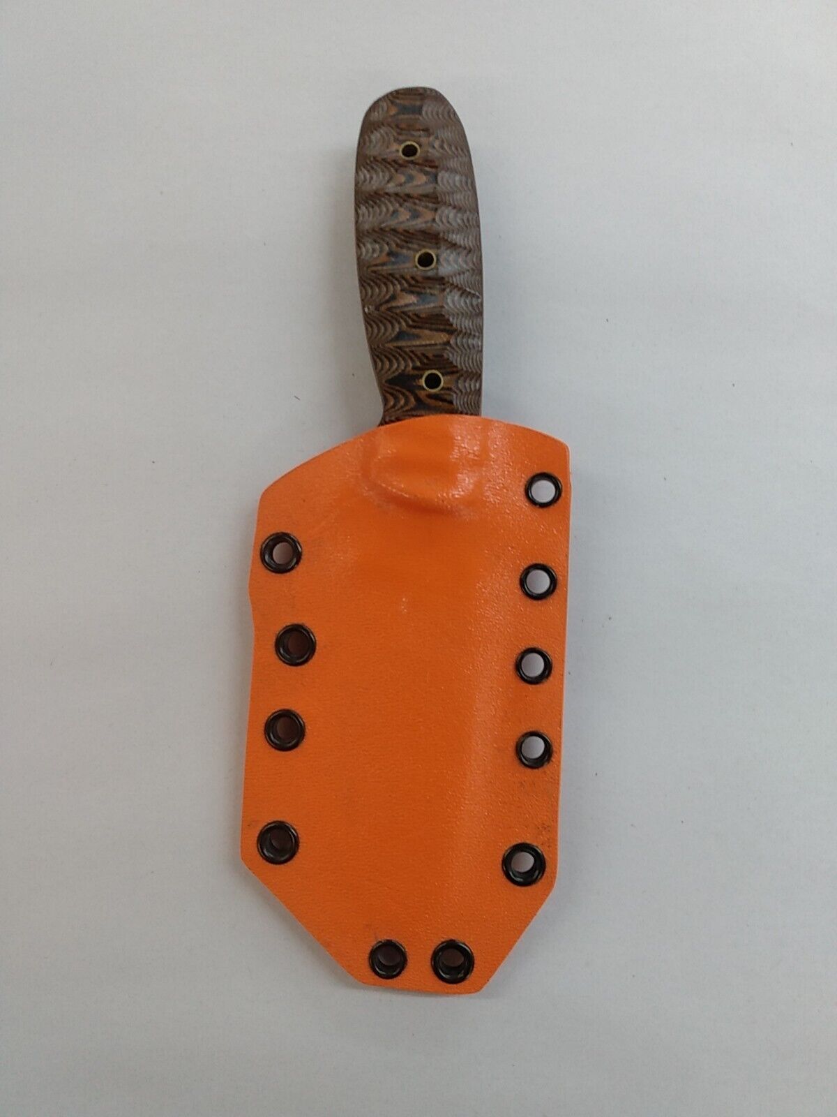 Handmade Small Camp Knife by Davy Wilson Jehu Knives Orange & Black