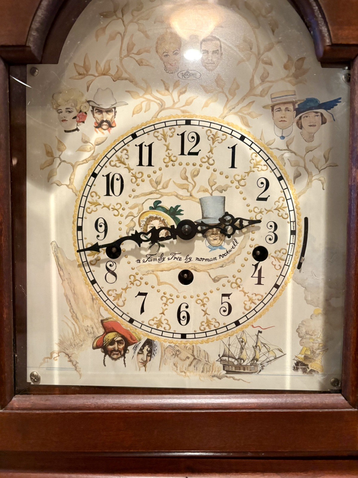 Ridgeway Norman Rockwell “A Family Tree” Mantel Clock Model 9479 1995 Mint