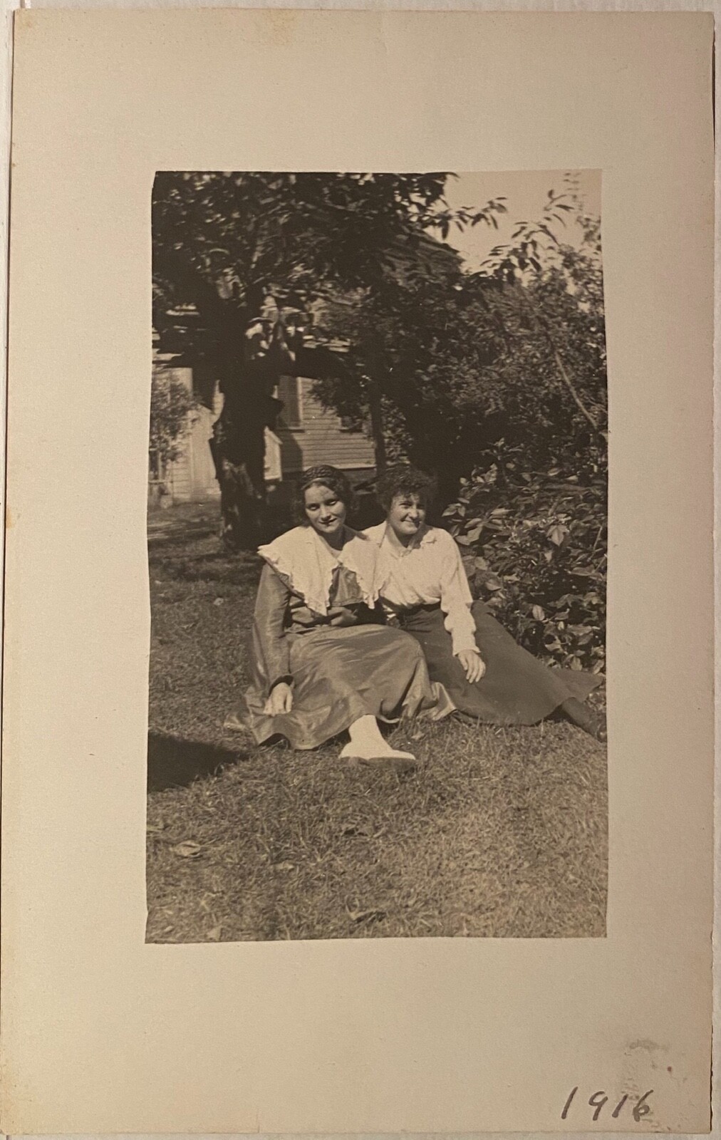 Real Photo Two Affectionate Young Women Sitting on the Grass~RPPC Postcard