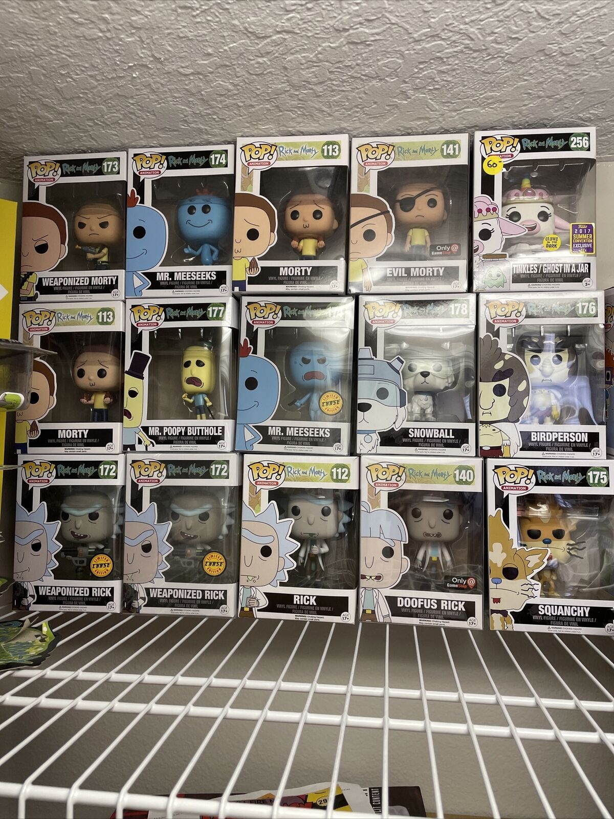 Lot of 14 Funko pop rick and morty chase edition rare limited tinkles