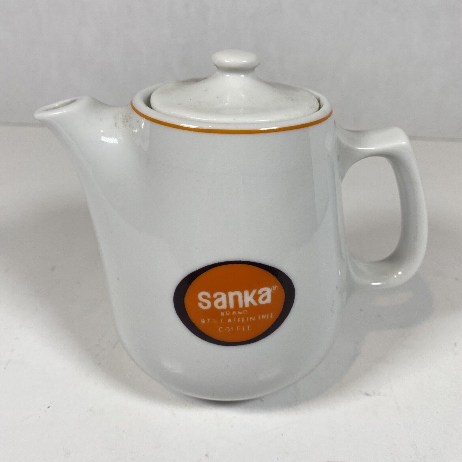  Coffee Pot Sanka Brand Coffee, Vintage Hall China Individual~Made In Japan Vtg
