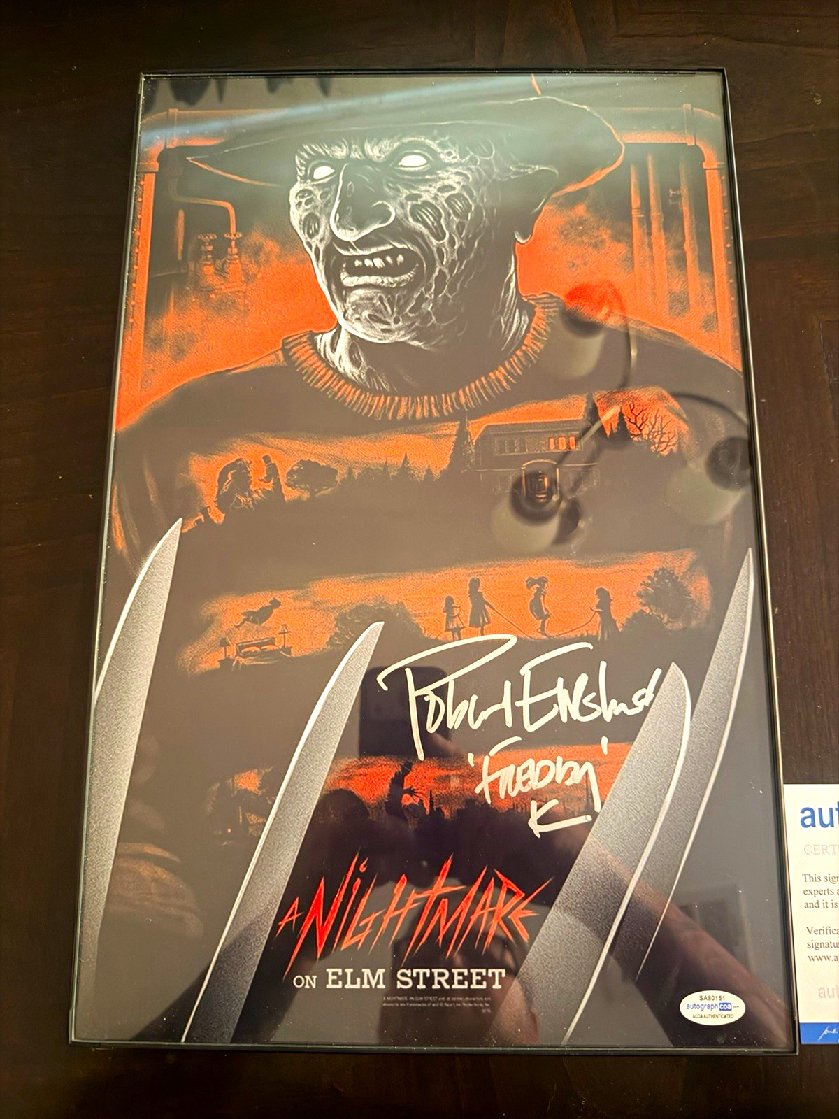Robert Englund Signed A Nightmare on Elm Street Rare Poster w/Authentication.