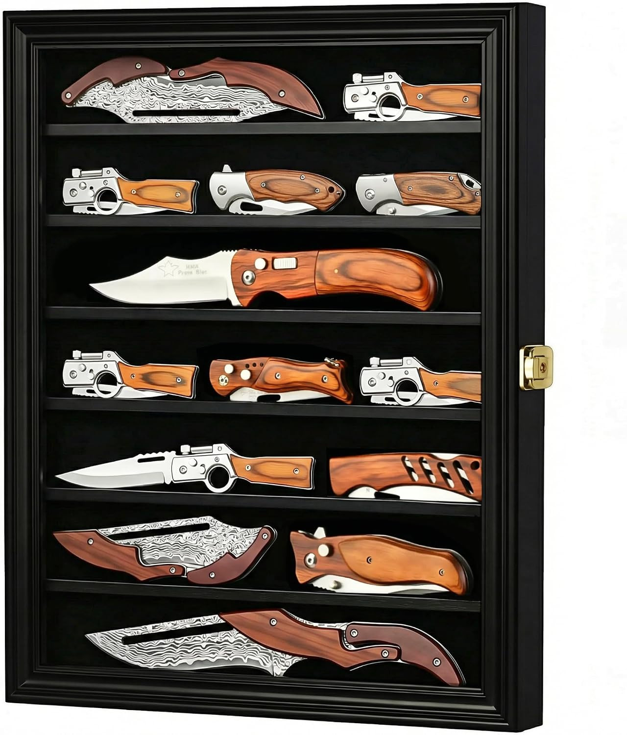 Pro Collector\'S Pocket Knife Display Case Folding Knives Display Frame Shadow Bo