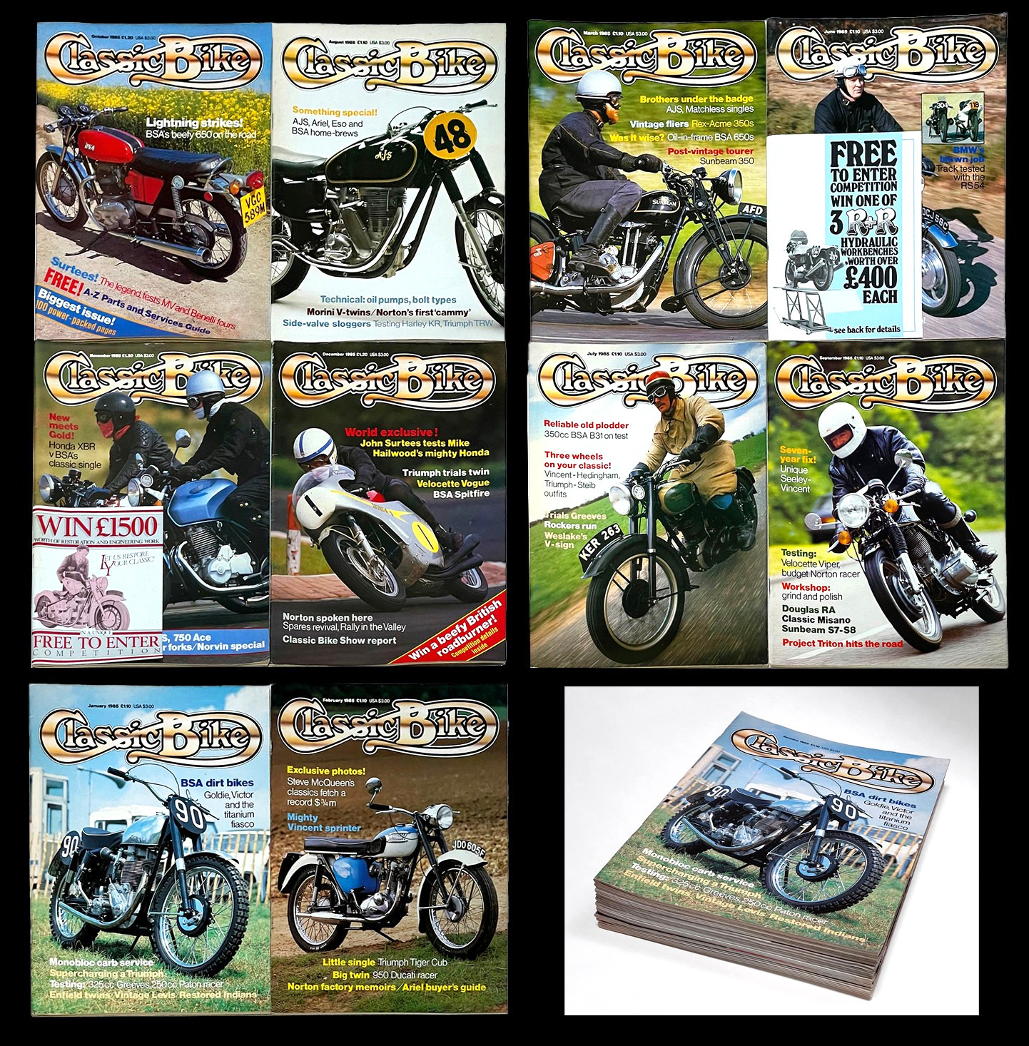 Classic Bike Magazines Lot 10 Magazines 1985 Excellent Condition Classic Bike Magazines Lot 10 Magazines 1985 Excellent Condition