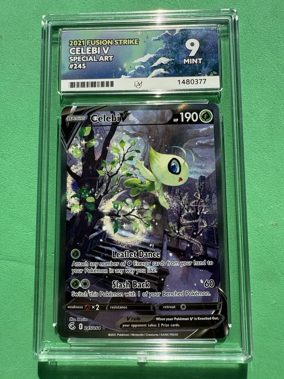 💎 ACE 9 Celebi V 245/264 Special Art Foil Ultra Rare 2021 Fusion Strike
