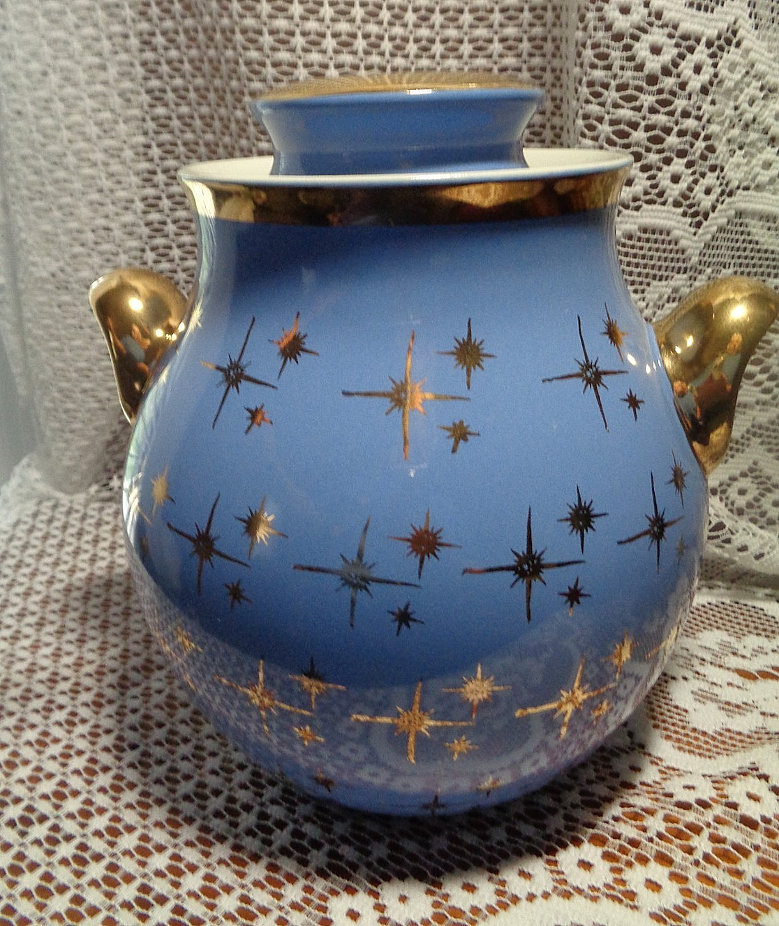 RARE VINTAGE HALL\'S ATOMIC STARBURST 50\'S COOKIE JAR EUC