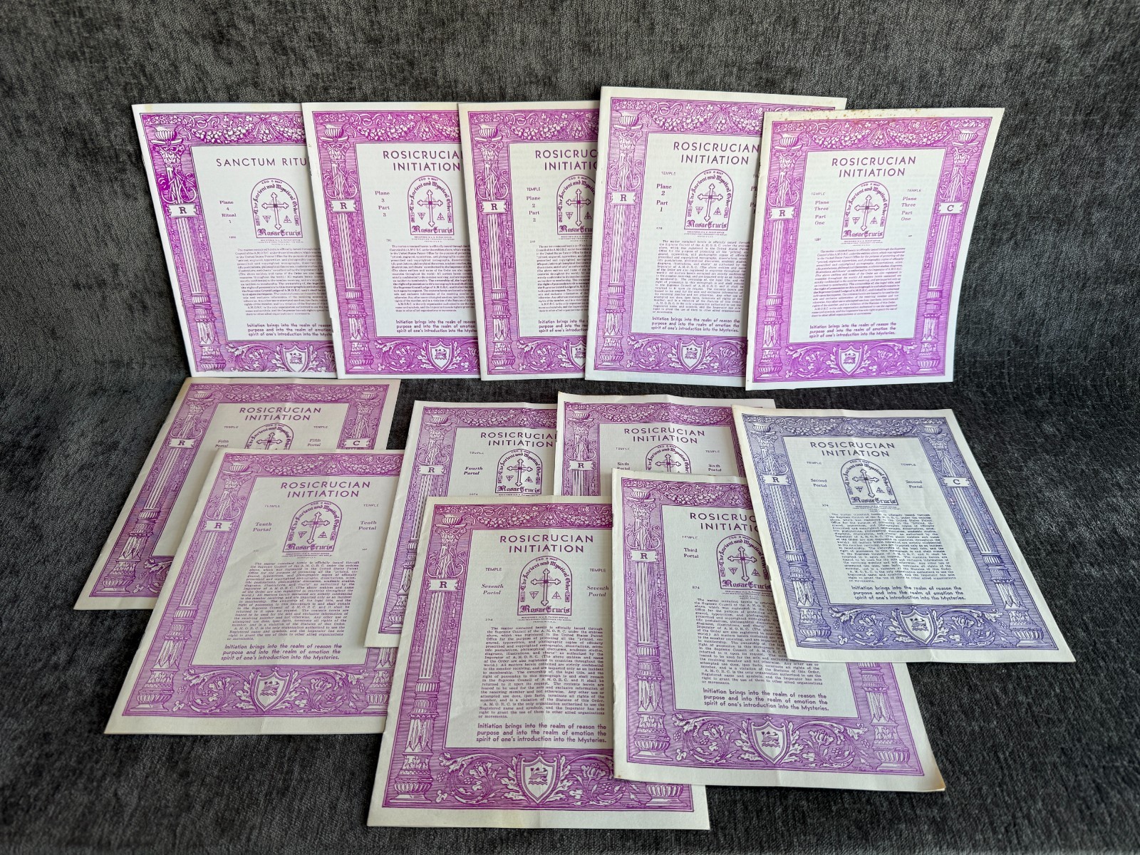 VTG AMORC Rosicrucian Initiation Monograph Booklets Lot Sanctum Ritual Portal