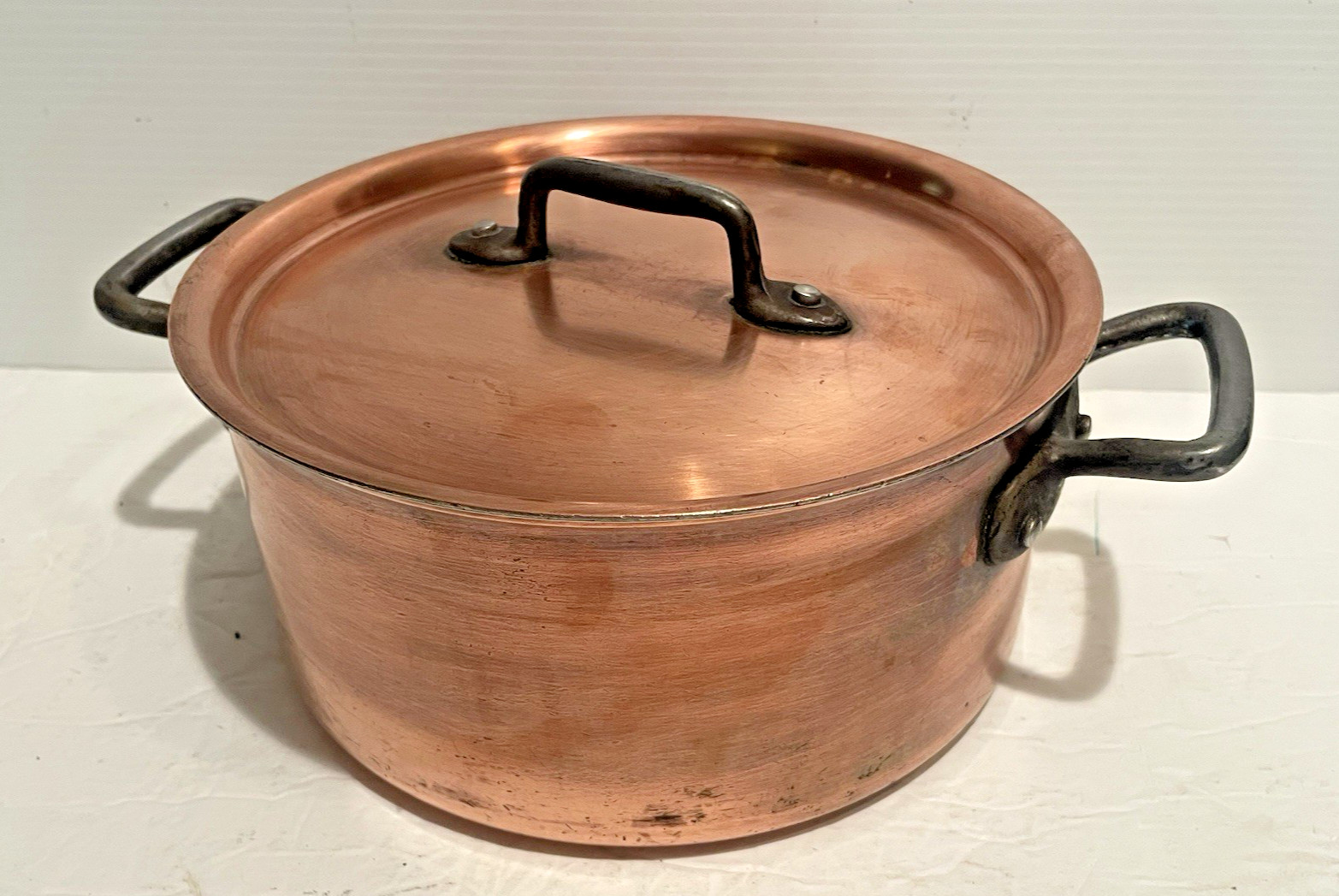 BOURGEAT FRANCE #20 Copper Casserole Pot Stock Pot w/ Lid 8 1/ 2\