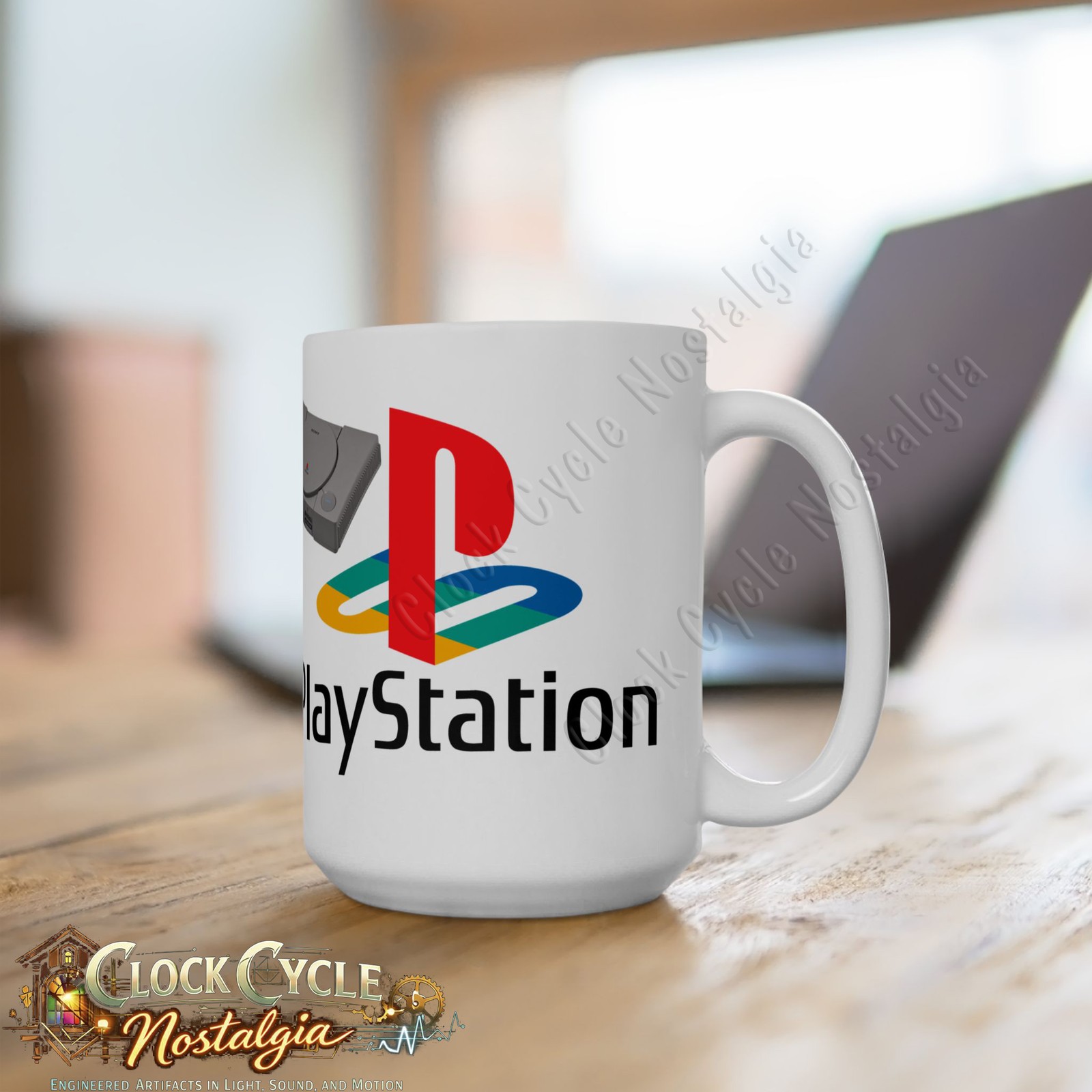 Classic PS1 PlayStation Console Coffee Mug - Retro Gaming Ceramic Cup 11oz 15oz
