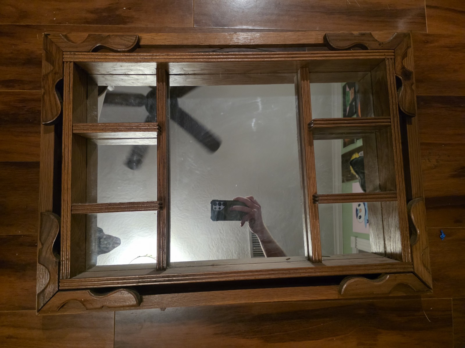 Handmade Dark Solid Oak Wood Rustic Shadow Box 29\