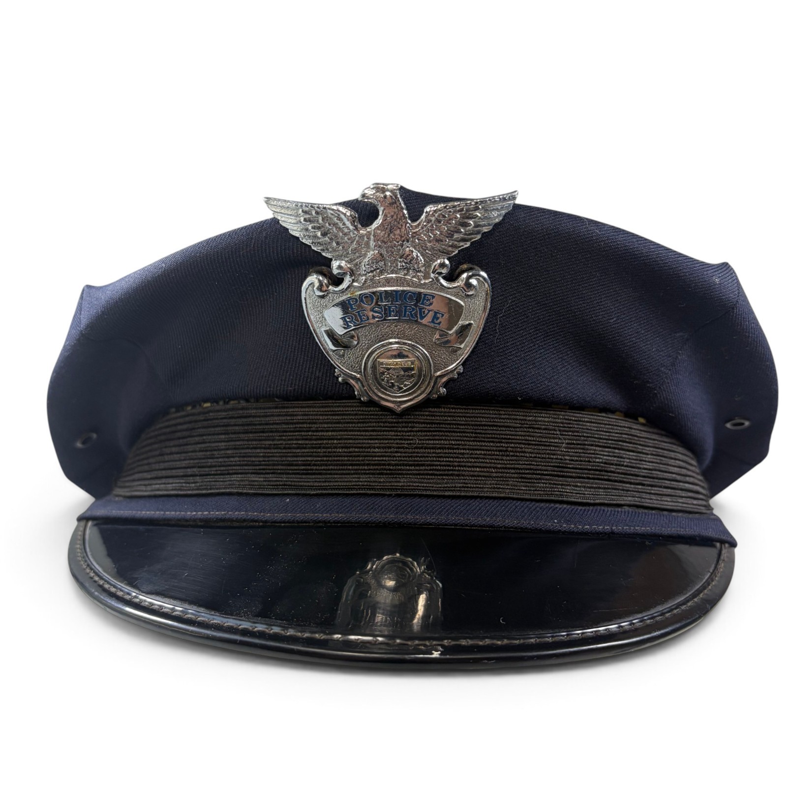 Vintage Phoenix Arizona Police Reserve Officer Uniform Visor Cap Hat Badge RARE