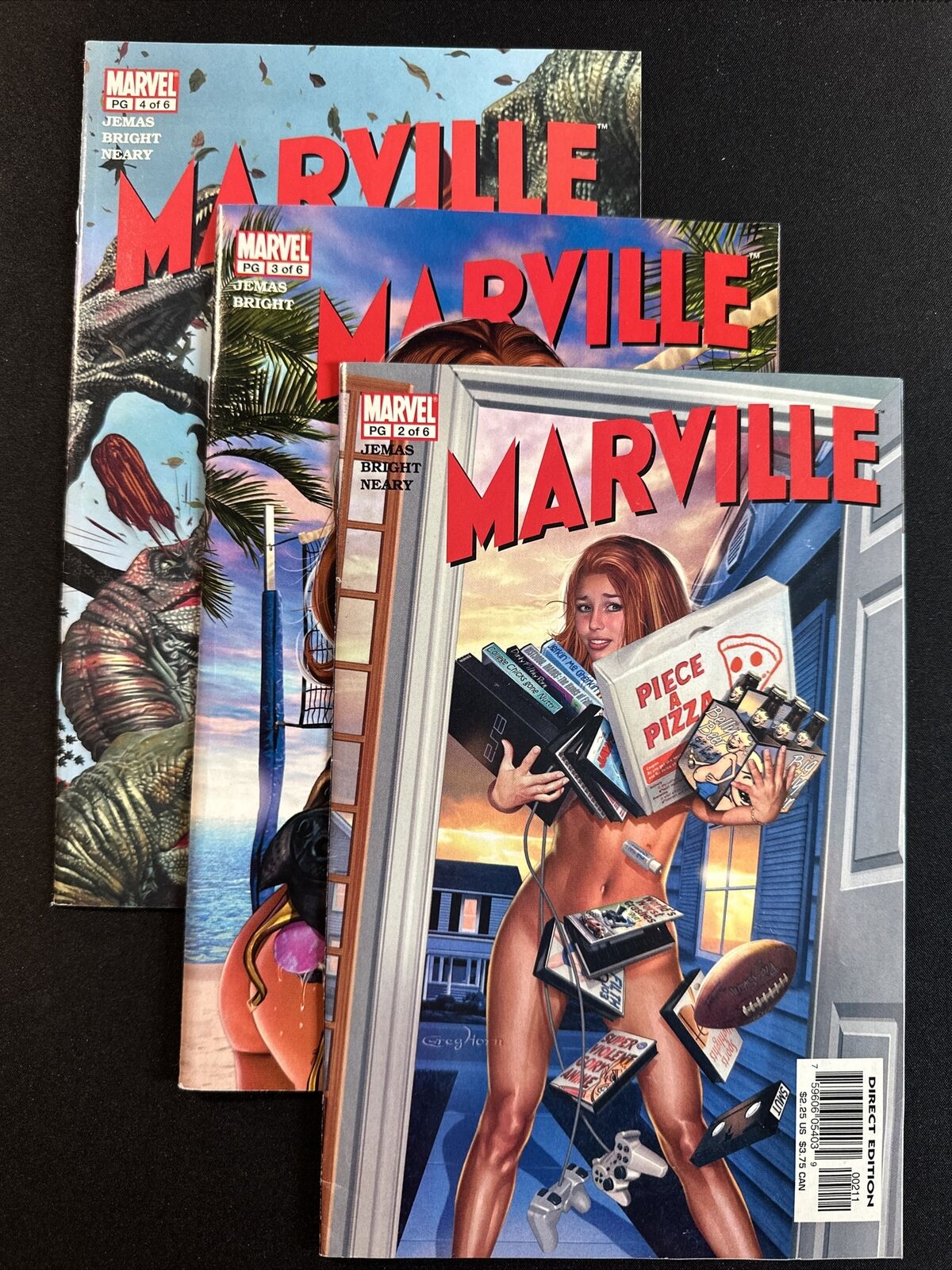 Marville #2 3 4 Lot Run 2003 Marvel Comics Greg Horn Bikini Dinosaur Cover F/VF
