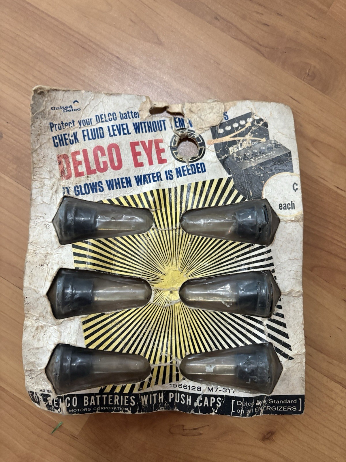 NOS Delco eye battery push caps. AC Delco Chevrolet GM 1965 NIB Corvette SS GTO