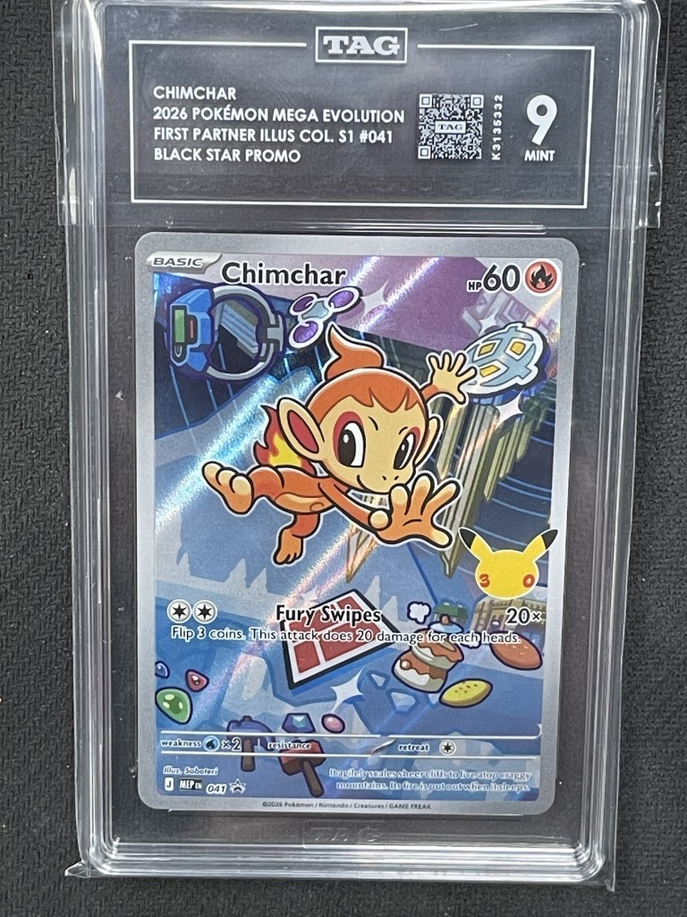 Chimchar 2026 First Partner Illustration Collection Black Star TAG 9 Mint PSA