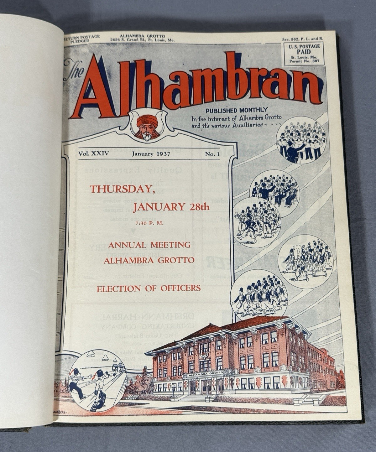 Free Mason Freemasonry Monthly Magazines 1937 Rare ALHAMBRA GROTTO St. Louis, MO Free Mason Freemasonry Monthly Magazines 1937 Rare ALHAMBRA GROTTO St. Louis, MO