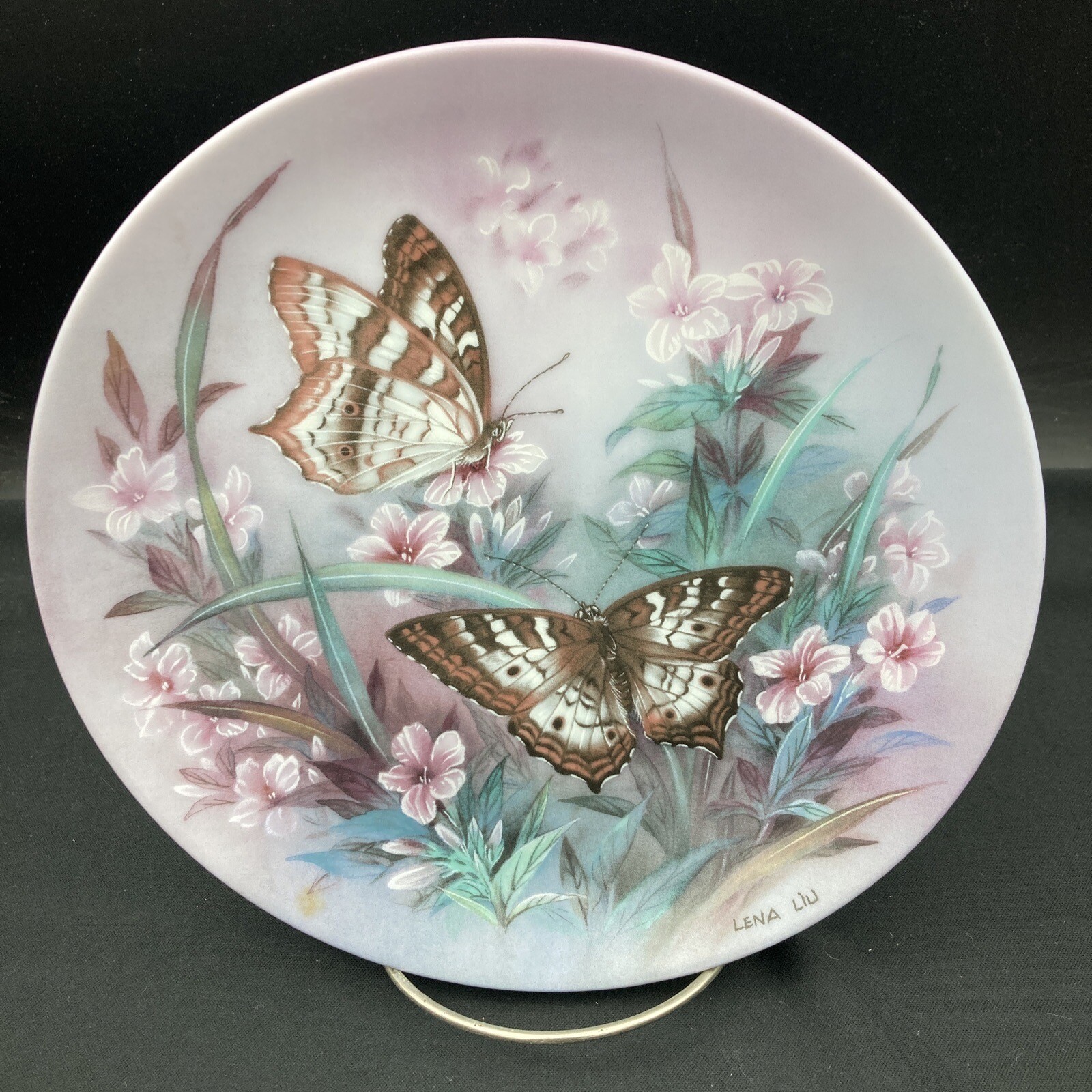 White Peacocks - Lena Liu’s On Gossamer Wings Series Collector Plate ~