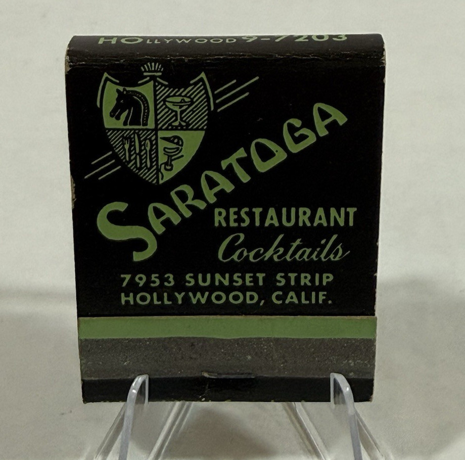 Vintage Saratoga Restaurant Cocktails Sunset Strip Hollywood Cali Matchbook