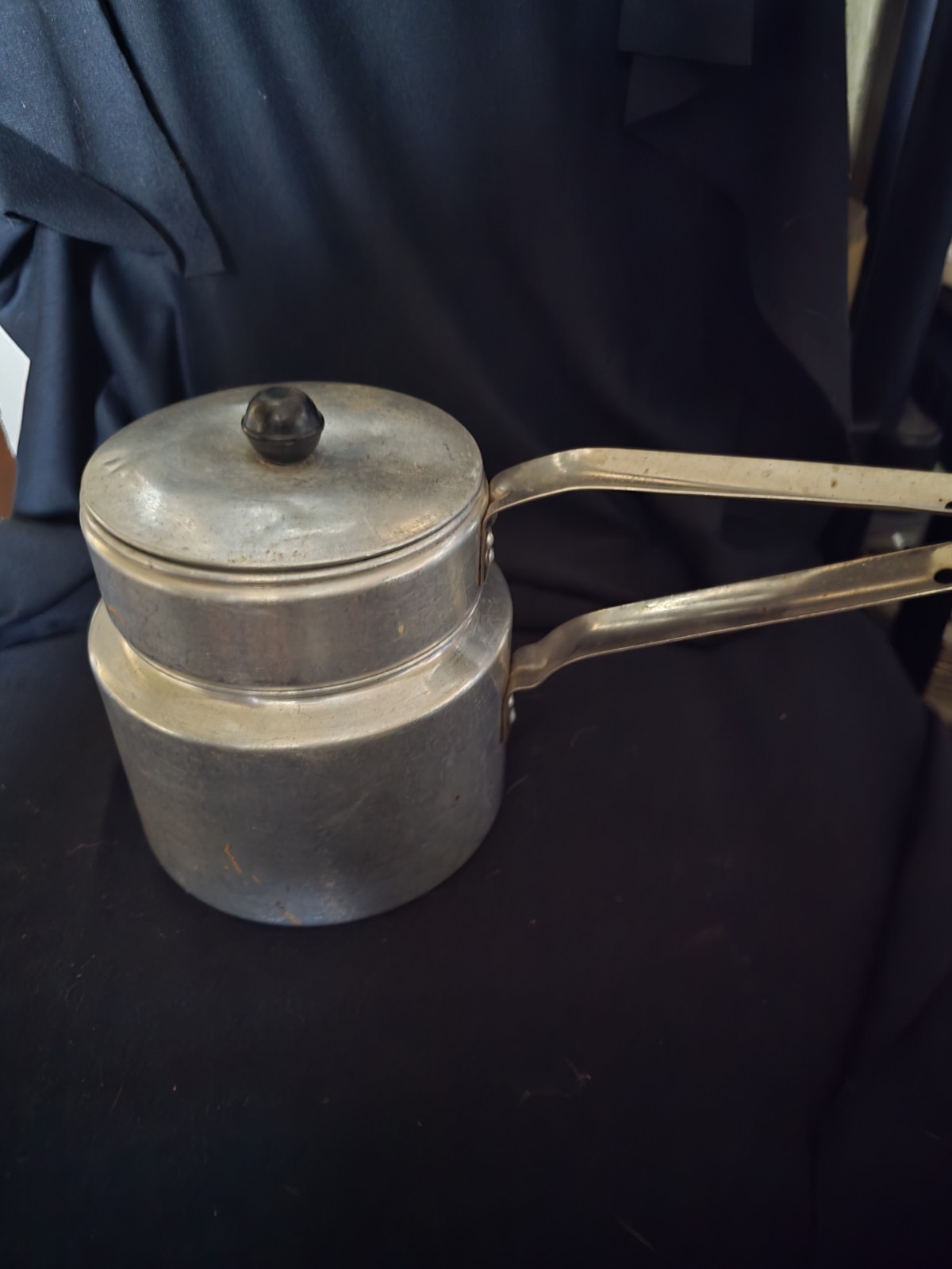 Vintage Wear-Ever 2433 Silver Aluminum Double Boiler Pan With Handles & Lid