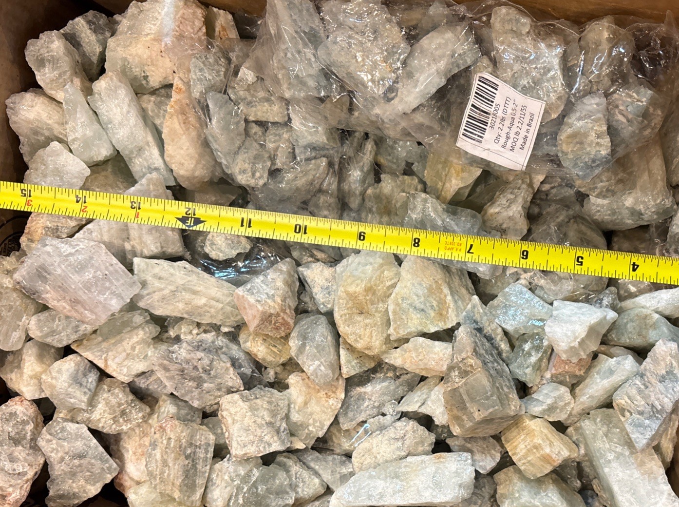 1 Kg of Brazilian Aquamarine Mine Run Rough - Cabbing, Tumble Rocks, Wrapping