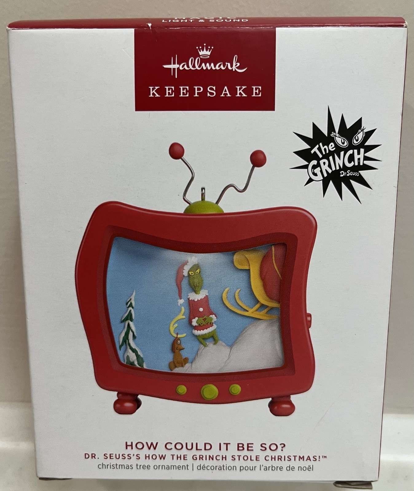 Hallmark 2023 HOW COULD IT BE SO? Dr Seuss 's The Grinch Ornament LIGHT & SOUND