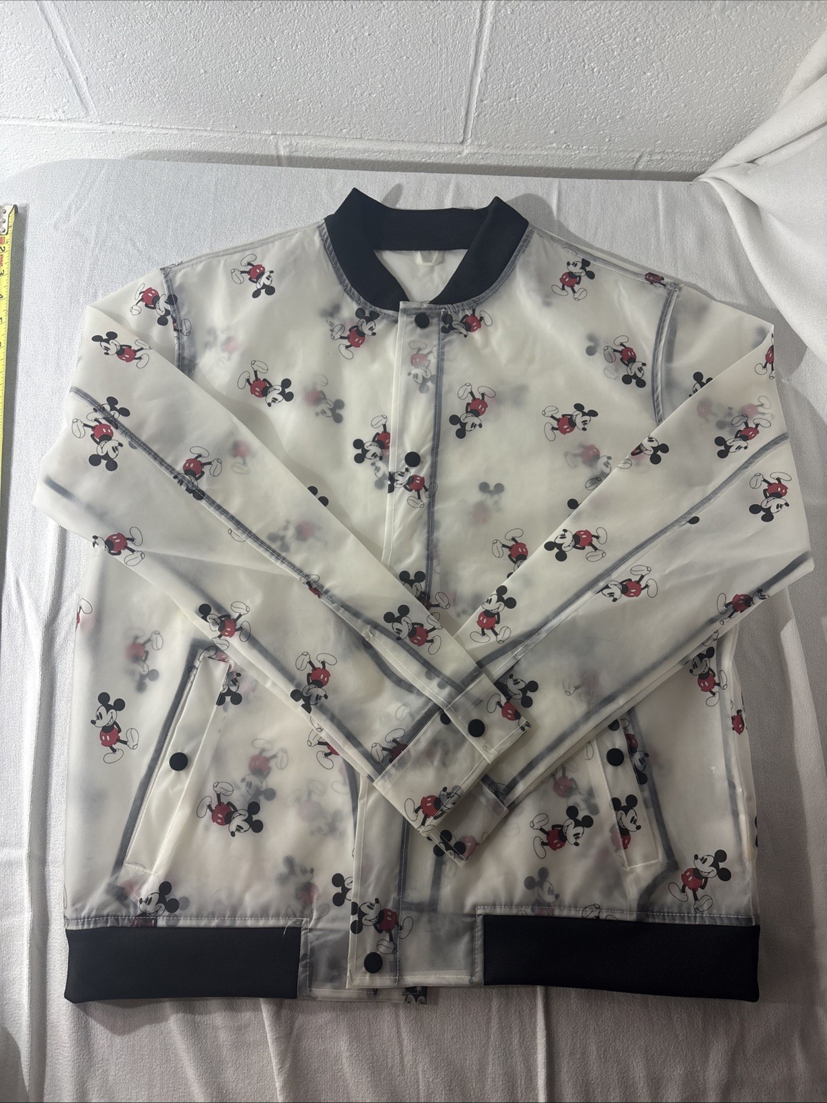 Disney World  Mickey Mouse Transparent Frosted Rain Jacket