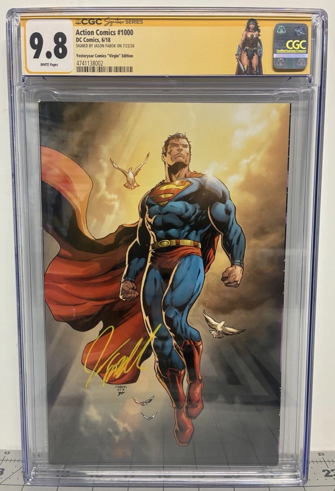 Action Comics 1000 Yesteryear Comics Virgin CGC SS 9.8 Jason Fabok Sig/Label 💎 Action Comics 1000 Yesteryear Comics Virgin CGC SS 9.8 Jason Fabok Sig/Label 💎