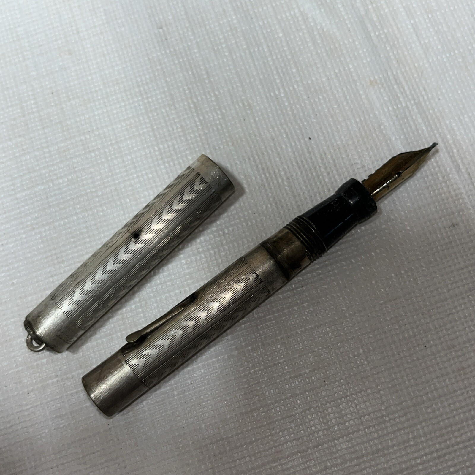 Wahl #2 Silver Filled Fountain Pen Gold Nib Pendant Ladies 3.6\