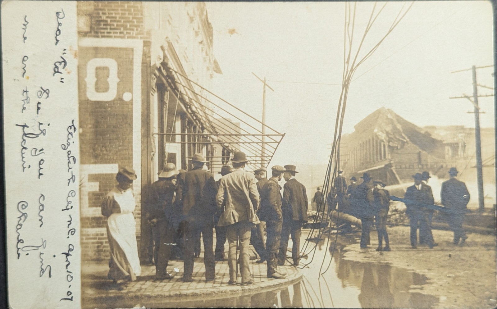 Postcard Real Photo Streetview Natural Disaster Ephrata PA