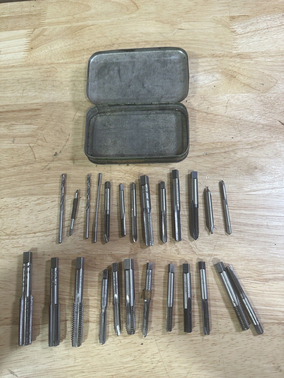 Vintage Lot Of 25 Precision Machining Bottom/Threading Taps And Drill Bits