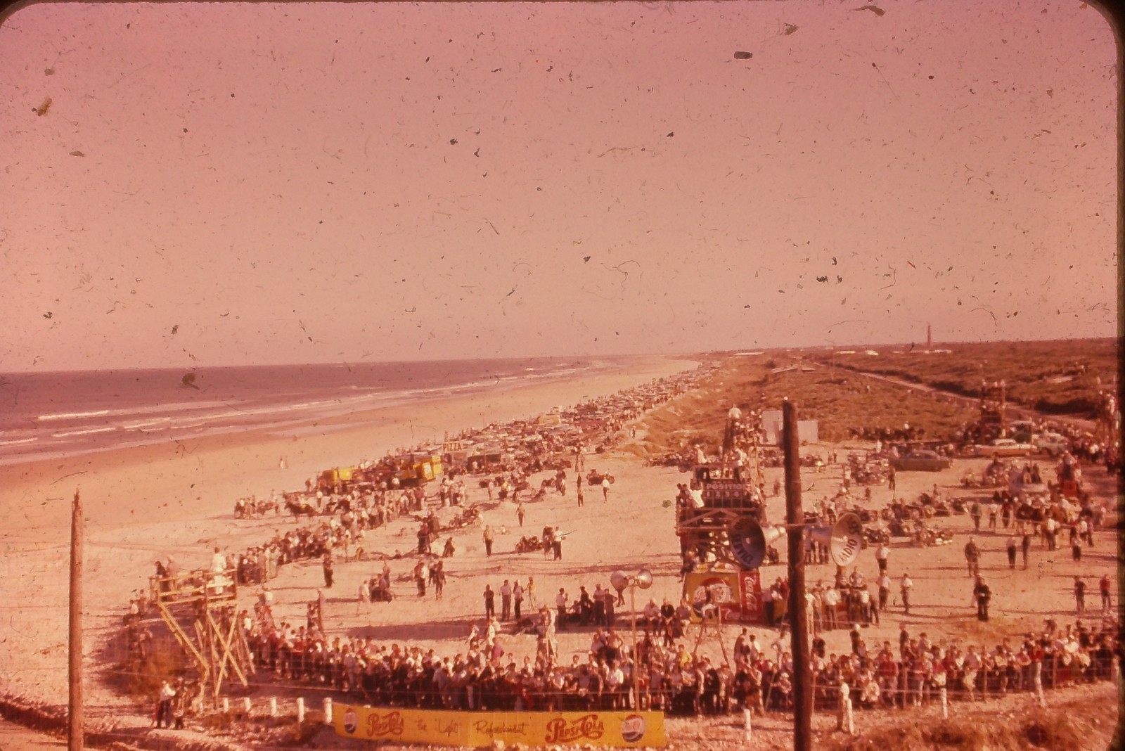 c1960\'s Ektachrome 35mm Slide Daytona Beach Race Spectators Lighthouse Florida