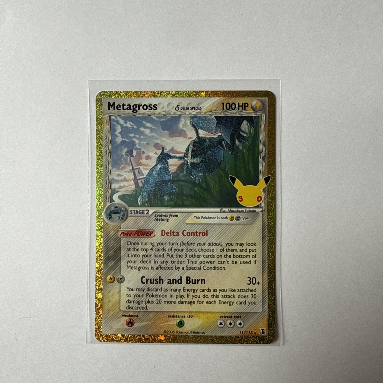 Metagross Delta Species Gold Border 11/113 Pokemon 30th Celebration Anniversary