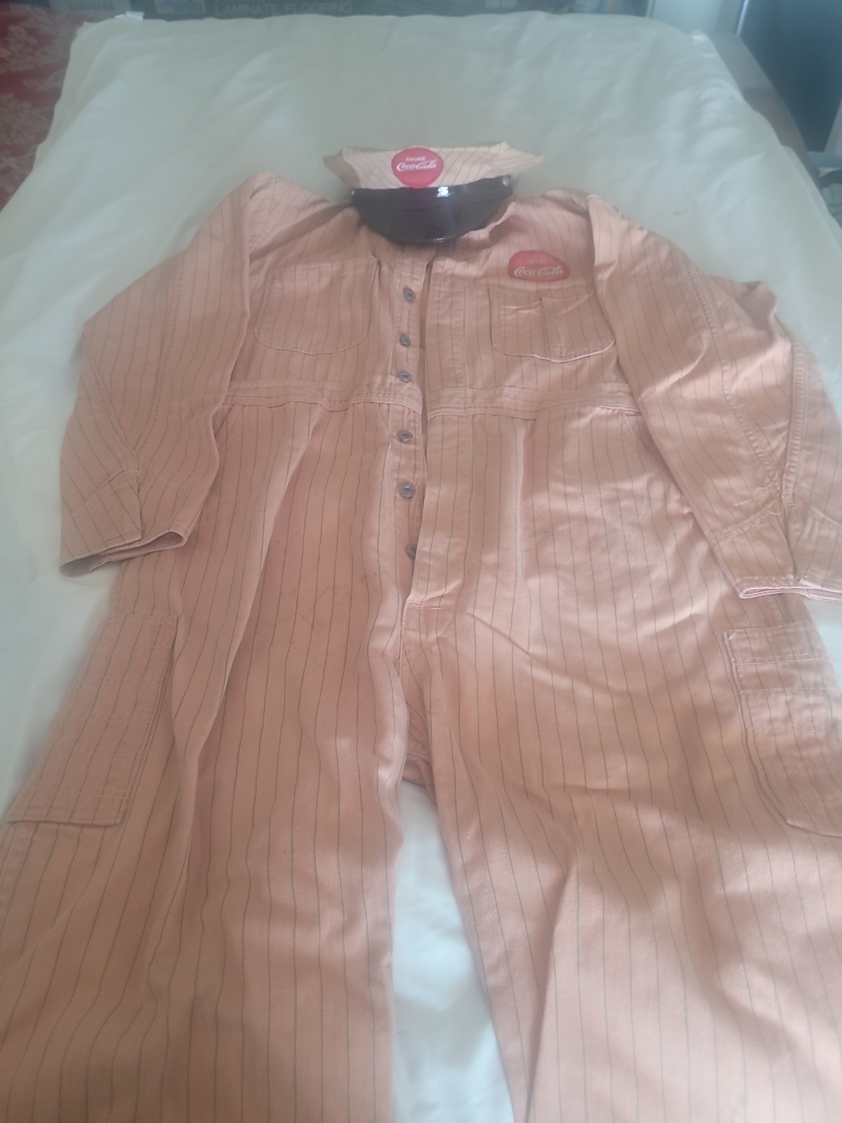 vintage 1940s-50s coca cola uniform coveralls with cap by H D Lee