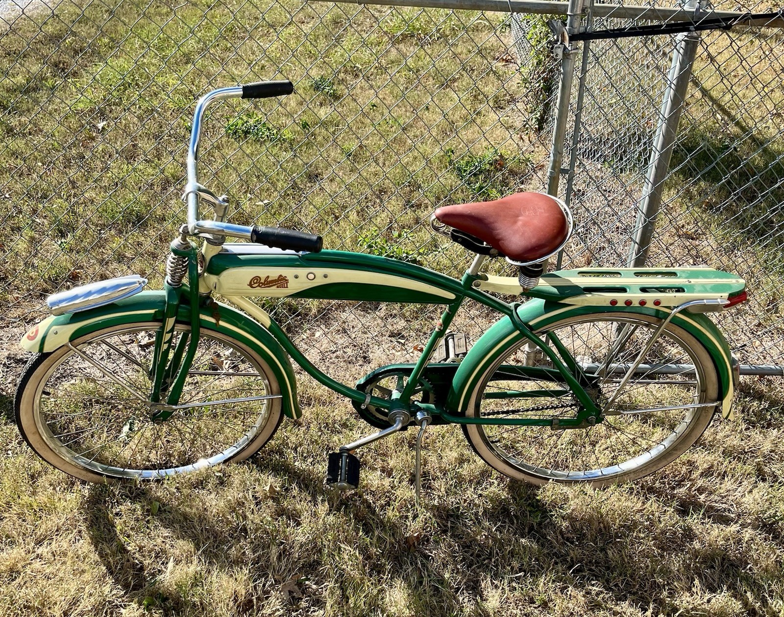 Vintage 1986 reissue of 1952 Columbia RX5 Bicycle Green & Cream SHIPPING