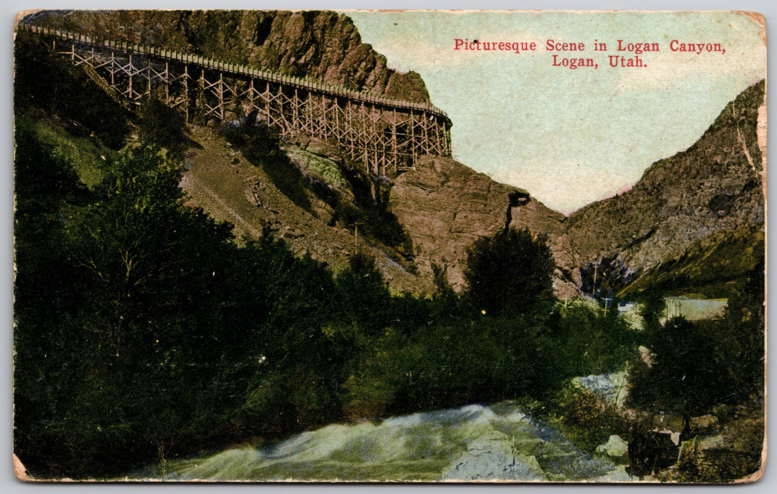 Logan Canyon Logan Utah - Vintage 1907-1912 Postcard