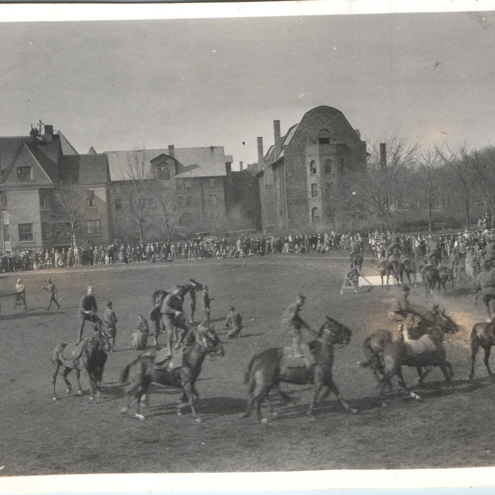 c1910s Northwestern University Circus Evanston IL Trick Rider Horse 6\' Snapshot c1910s Northwestern University Circus Evanston IL Trick Rider Horse 6\' Snapshot