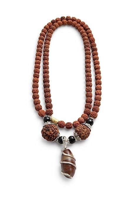 Narmadeshwar Shivling Original Mala 108 Beads Rudraksha with Shivling Pendant 