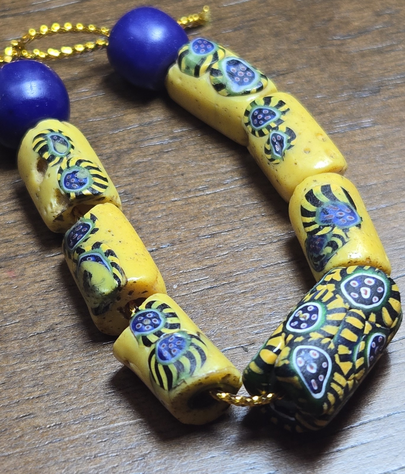 Rare Peacock Millefiori Set TRADE BEADS Venetian Glass Bead