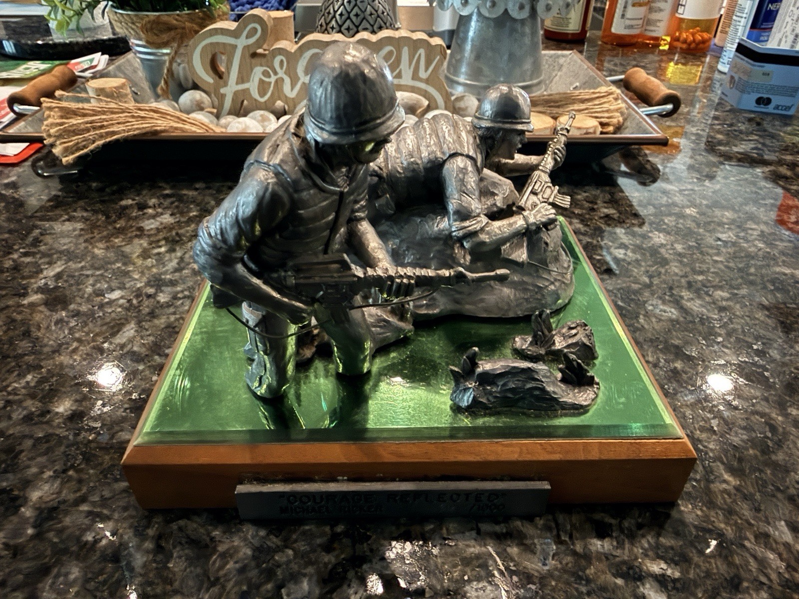 Michael Ricker Courage Reflected Pewter Military Sculpture 1988 #136/1000 COA