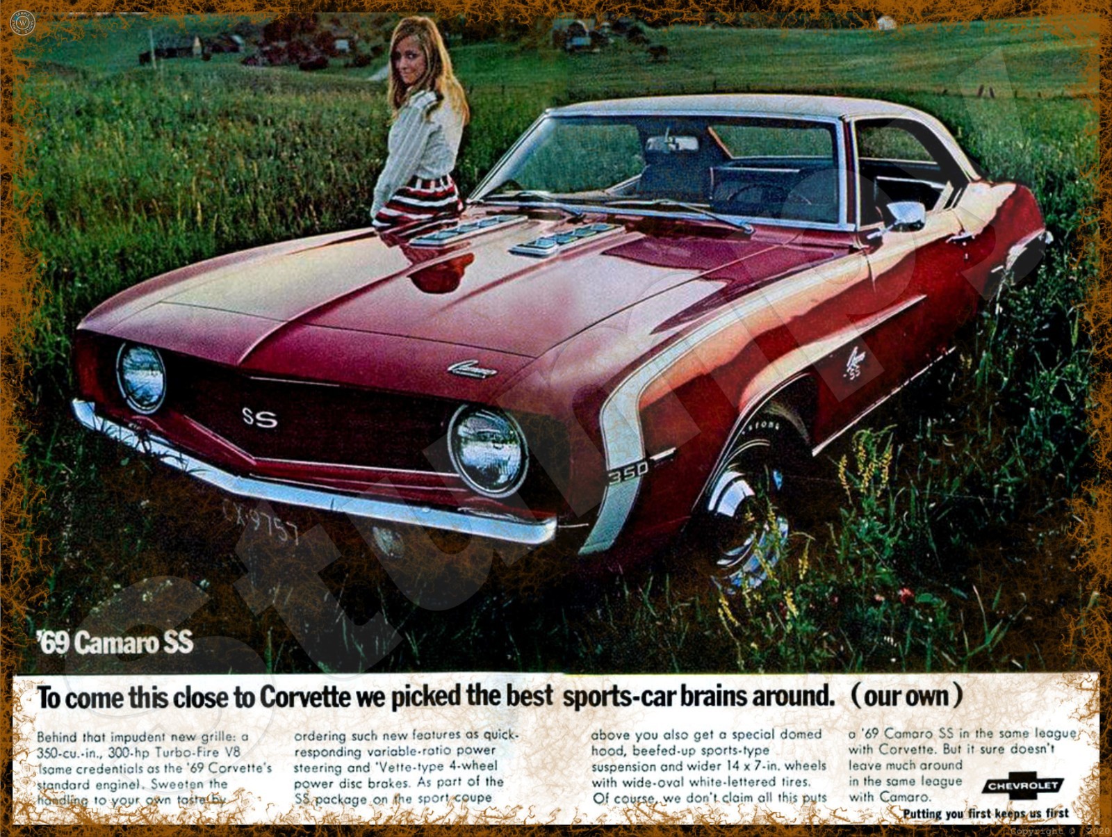 1969 Camaro SS Ad  Metal Sign 9
