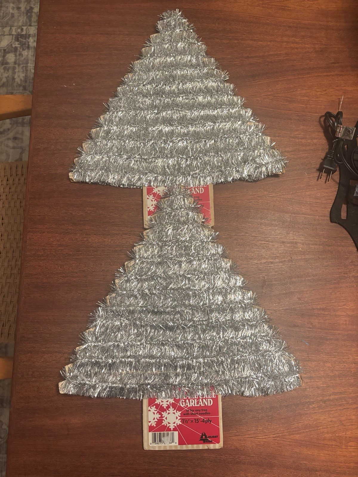 2 Vintage NOS Christmas Silver Tinsel Garland 1 1/2” x 15ft
