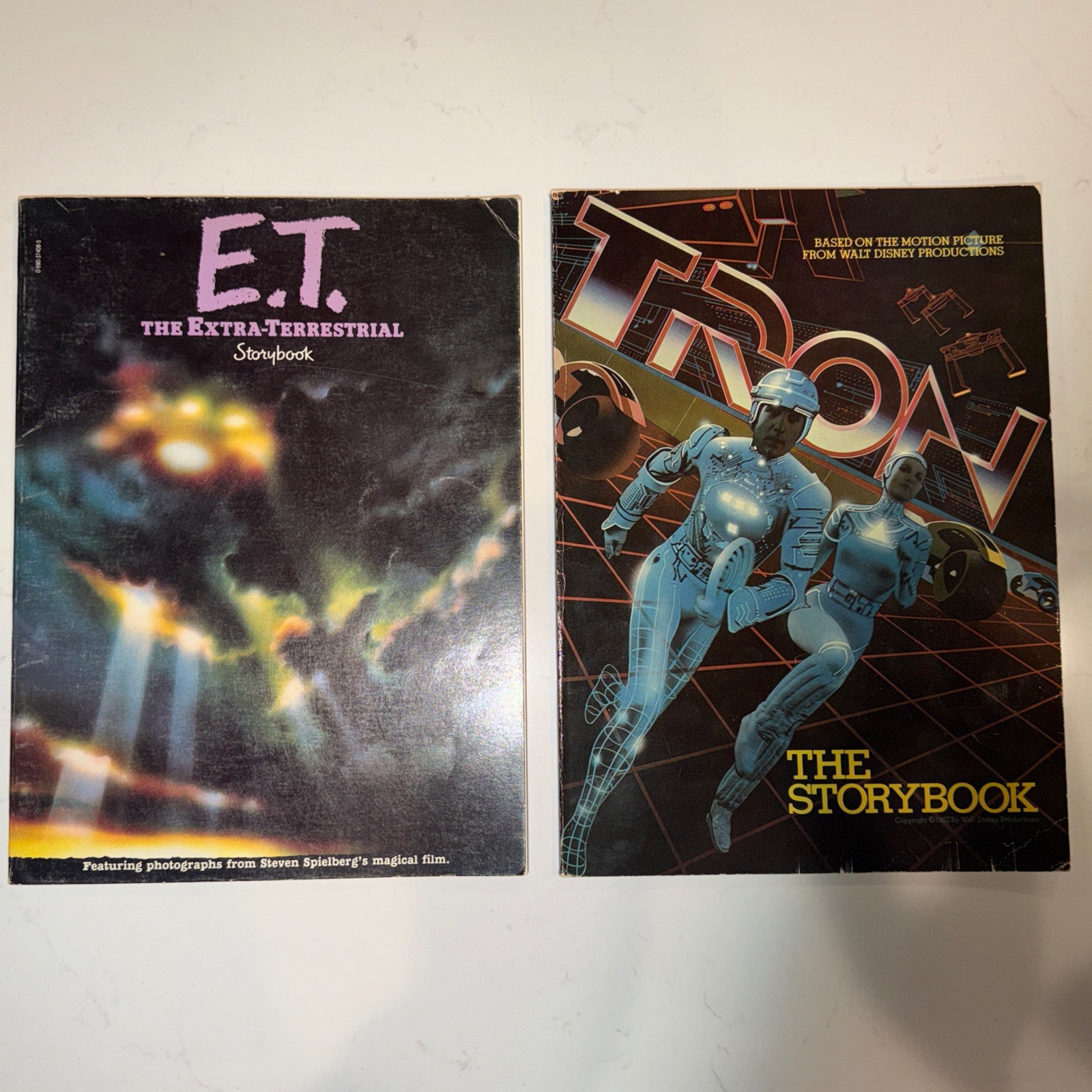 Rare TRON And ET Storybook 1982 Movie Book Walt Disney Vintage First Edition