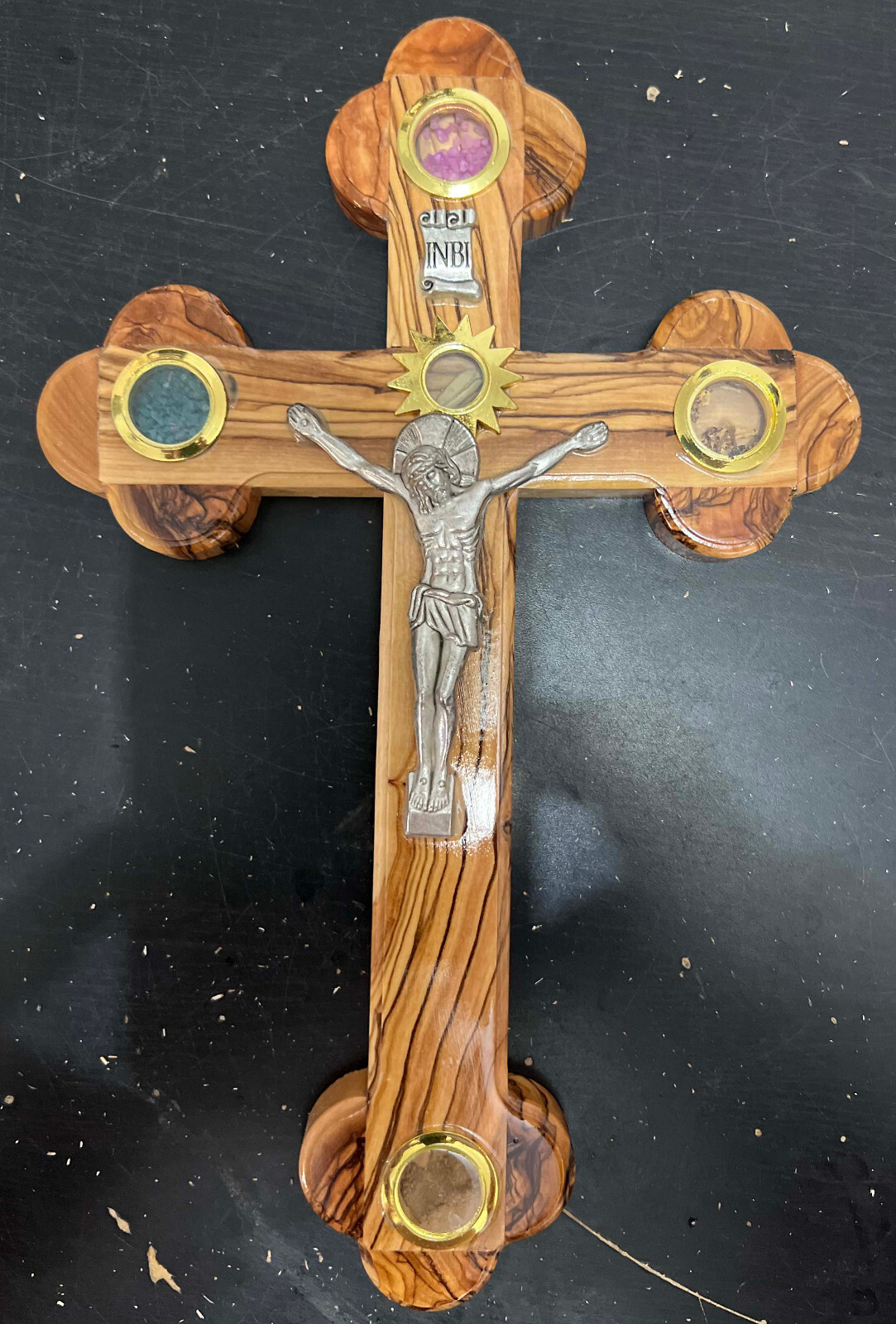 Large Bethlehem Olive Wood Wall Crucifix Cross 11