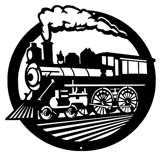 440 TRAIN LOCOMOTIVE BLACK SILHOUETTE 14.5\
