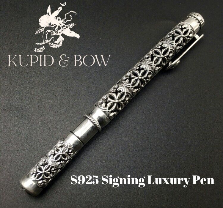 Signature Pen 925 Silver Vintage Free Gift Luxury Hollow Carved Business Quality