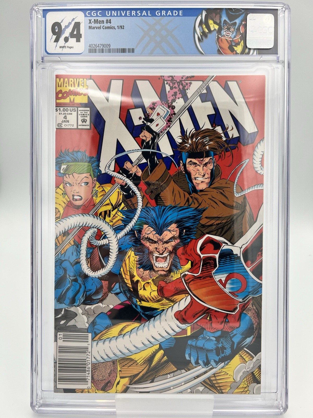 Marvel Comics X-Men #4 (1992) CGC 9.4 Universal Jim Lee 1st Appearance