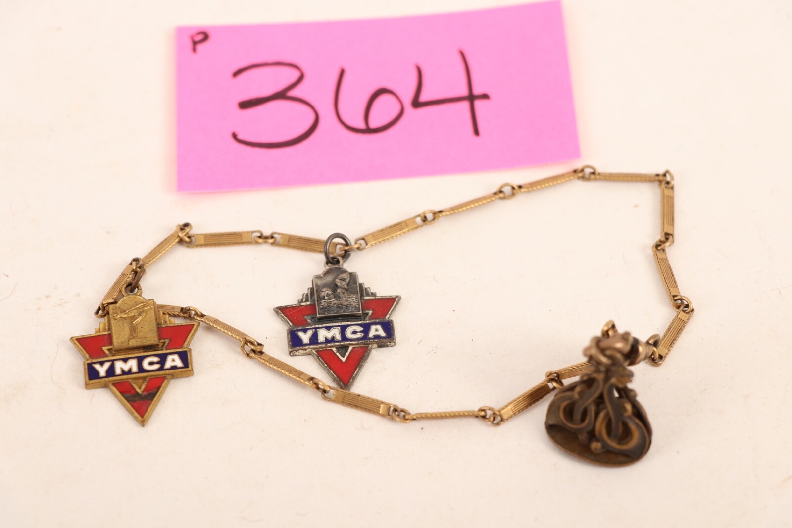 1940 WWII Era YMCA Swimming Awards on Beautiful Watch Fob (p364) 1940 WWII Era YMCA Swimming Awards on Beautiful Watch Fob (p364)